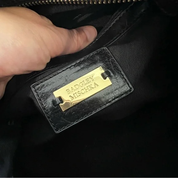 Badgley Mischka Furry Black Y2K Shoulder Bag - Picture 8 of 10